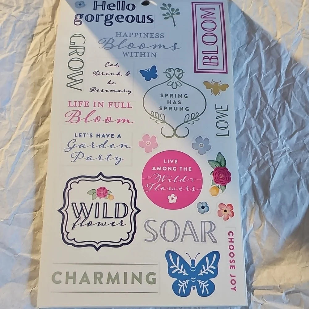 NWT Recollections Blossom & Bloom Sticker Book - Navy, Pink, Green Accents 854pc